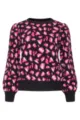 Leopard print knit sweater with crew neck and puff long sleeves for women autumn winter jumper - S / Tops / Rose Red Leopard Print