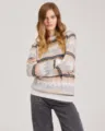 Women casual geometric knit sweater crewneck long sleeve autumn winter fashion apparel top - S / Tops / Camel