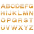 Resin alphabet letter pendants with gold glitter and white shell flakes for DIY jewelry making. - White Shell + Gold Glitter