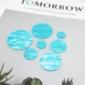 Türkis Marmor Muster Acryl Runde Stücke DIY Handgemachte Schmuck Zubehör Teile neu - 10mm Einzelloch / Himmelblau