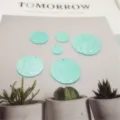 Acryl Perlmutt Optik runde Scheiben Details, türkise DIY Schmuck Zubehör Basteln. - 10mm Einzelloch / Seeblau