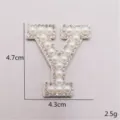 Strass Perle Buchstabe Y Aufnäher für DIY Kleidung Zubehör, Taschen und Hüte Detailansicht. - Buchstabe Y