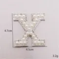 Buchstabe X Perle Strass DIY Aufnaher Bekleidung Zubehor Tasche Hut Dekoration 4.7x4.5cm - Buchstabe X