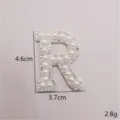 Perlen Strass Buchstabe R Aufnäher DIY Kleidung Zubehör dekorative Applikation glänzend 4.6cm - Buchstabe R