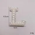 Perlen Strass Buchstabe L Aufnäher DIY Kleidung Zubehör dekorative Applikation Abzeichen - Buchstabe L
