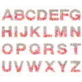 DIY resin letter pendant charms with pink crushed shells and silver glitter for jewelry making. - Pink Shell + Gold Accessories + Silver Sequins