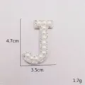 Perlen Strass Buchstabe J Aufnäher selbstklebend für Kleidung Tasche DIY Dekoration - Buchstabe J