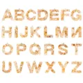 DIY resin alphabet letter charms with crushed shell flakes, gold loop for jewelry making. - Gold Shell