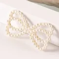 Elegante parel strik haarspeld DIY accessoire, perfect voor stijlvolle handgemaakte haarversiering. - Stijl 1