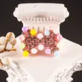 Butterfly rhinestone pearl DIY patch, colorful beaded accessory for clothing, shoes and hair bows. - Bow
