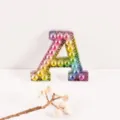 Colorful pearl rhinestone letter A patch DIY clothing bag accessory sparkly decorative patch - Letter A