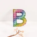 Colorful gradient rhinestone pearl letter B DIY patch for clothing bags apparel accessories - Letter B