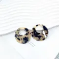 Retro tortoiseshell acetate round hollow DIY jewelry accessories for handmade earrings pendants. - 50mm Round / Beige Leopard