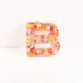 Rosa Herz Harz Buchstabe B Schlüsselanhänger DIY Anhänger Tasche Charm Zubehör Glitzer Handwerk - Buchstabe B