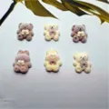 Cute flocked resin bear and rabbit charms for DIY jewelry making and phone case decor - Multicolor