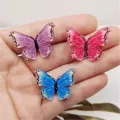 Acrylic 3D butterfly charms colorful glitter DIY hair accessories jewelry necklace pendants - 23mmx31mm 3D Butterfly / Multicolor