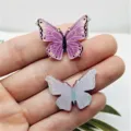 Acrylic 3D butterfly charms main view, perfect for handmade DIY jewelry, hairpins and necklaces. - 23mmx31mm 3D Butterfly / Purple