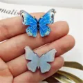 Acrylic 3D butterfly DIY jewelry accessories necklace pendant hair ornament supplies - 23mmx31mm 3D Butterfly / Blue