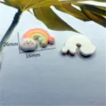 Cute flocked resin rainbow cloud DIY charms for handmade earrings, crafts and nail art. - Rainbow