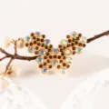 Glanzende Vlinder Strass Patch DIY Haarspeld Broche Telefoonhoesje Accessoire Decoratie - Groene Vlinder met Goudfolie Ketting