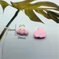 Flocked resin cloud charms cute DIY earrings crafting accessories pink size 19mm pack - Cloud
