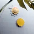 Cute cartoon flocked resin sun charms with pink bow diy earrings jewelry 15x14mm - Sun