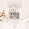 Rhinestone bow DIY patch sparkle crystal applique for clothes bags shoes craft accessories - Gradient Pink Butterfly Necklace