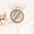 Round rhinestone prohibition sign DIY handmade accessory, sparkling crystal patch for crafts. - Static Symbol