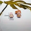Cute flocked rabbit resin DIY accessories for jewelry crafting, miniature charms. - Coffee Rabbit