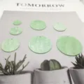 Hellgrüne runde Acryl Perlmutt Muster Anhänger für DIY handgemachte Schmuck Zubehör Teile - 10mm Einzelloch / Hellgrün