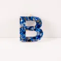 Blue resin shell letter B pendant DIY keychain charm fashion handmade jewelry accessory - Letter B