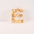 Resin crushed shell letter E pendant, DIY keychain bag hanging charm accessory variant - Letter E