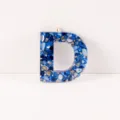 Blue Stone Resin Letter D Pendant for DIY Keychain Craft Fashion Jewelry Gift Item - Letter D