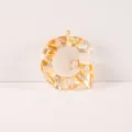 Resin shell letter G pendant DIY charm gold loop jewelry accessory keychain decoration - Letter G