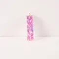 Pink glitter resin letter I keychain pendant DIY cute sparkle letter bag charm accessory - Letter I