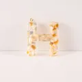 Resin shell letter H pendant DIY keychain bag ornament accessory stylish craft charm decor item - Letter H