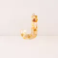 Resin crushed shell letter J pendant DIY keychain stylish bag charm jewelry accessory - Letter J