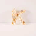 Resin crushed shell letter K keychain DIY pendant bag accessory elegant gold ring decor - Letter K