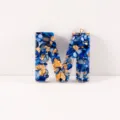 Blauer Harz Buchstabe M Anhaenger mit Goldfolie, DIY Schluesselanhaenger Zubehoer und Schmuck. - Buchstabe M