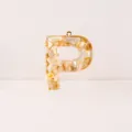 Resin crushed shell letter P pendant DIY keychain stylish handbag charm accessory - Letter P