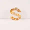 Resin shell letter S DIY pendant keychain bag charm fashion handmade accessory letter decoration - Letter S