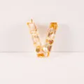 Resin shell letter V pendant, beautiful DIY keychain charm and stylish bag accessory. - Letter V