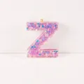 Pink Glitter Resin Letter Z Keychain Pendant DIY Craft Accessory For Cute Bags Now - Letter Z