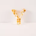Resin shell letter Y pendant charm, DIY keychain accessory for stylish bags and jewelry. - Letter Y