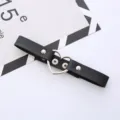 Black PU leather heart choker necklace gothic punk collar jewelry for women daily wear. - Heart Clavicle Chain Style / Black