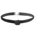 Detailed close-up of a black velvet rose choker necklace, gothic fashion jewelry accessory. - Style 4 Black Rose Velvet Choker