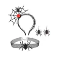 Halloween spider jewelry set including web headband choker and earrings for party. - Style 2