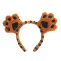 Plush tiger paw headband cute animal ear hair hoop party festival holiday accessory detail - 6# Yellow Tiger Claws Style