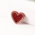 Patch DIY strass cœur rouge pour vêtements et accessoires de cheveux décoration artisanale. - Cœur Moyen