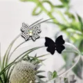 Butterfly shoe charms rhinestone DIY accessories patch set detailed closeup view for clogs shoes - Butterfly